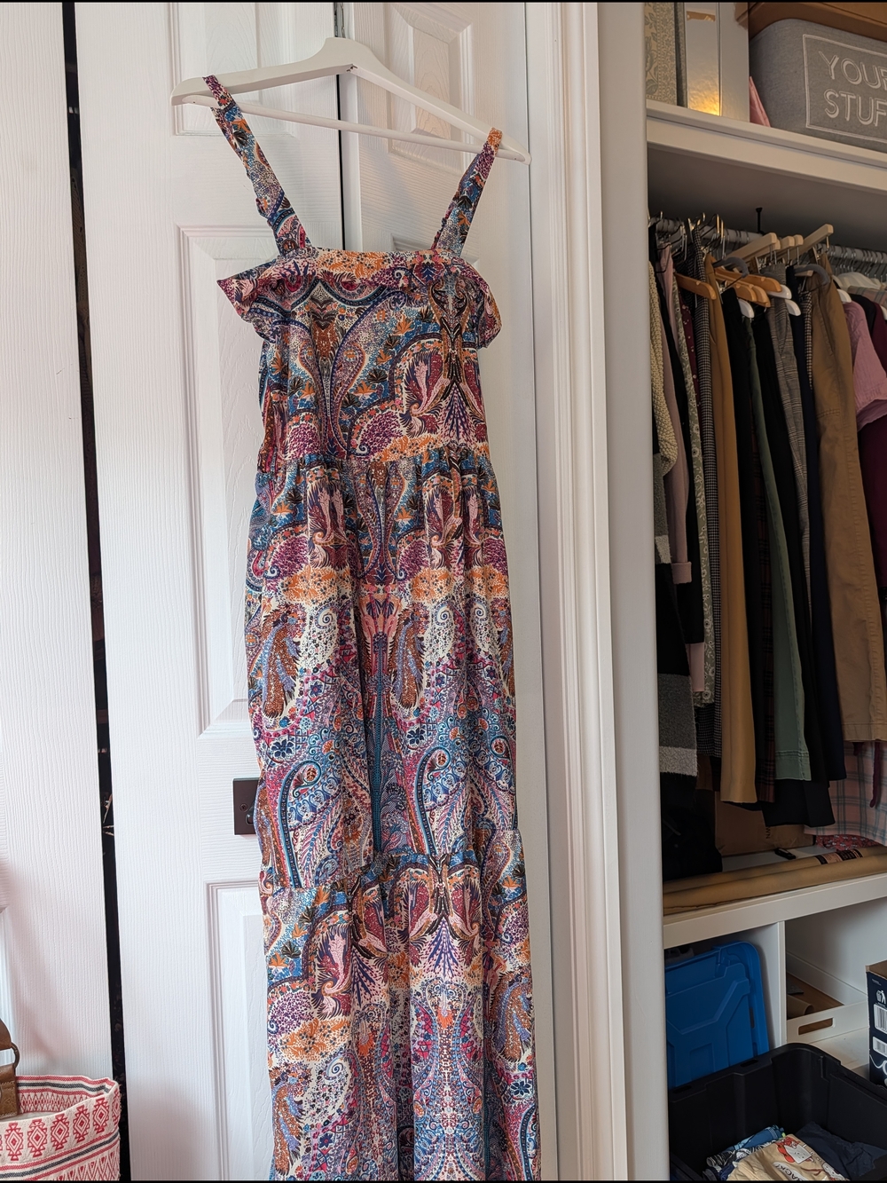 Dex Paisley Maxi Dress in Blue, Purple, Pink and Orange